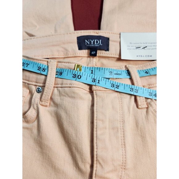 Nydj Chloe Women's Size 4 P Petite Capri Jeans Melon Side Slits Stretch -26 - Picture 7 of 12